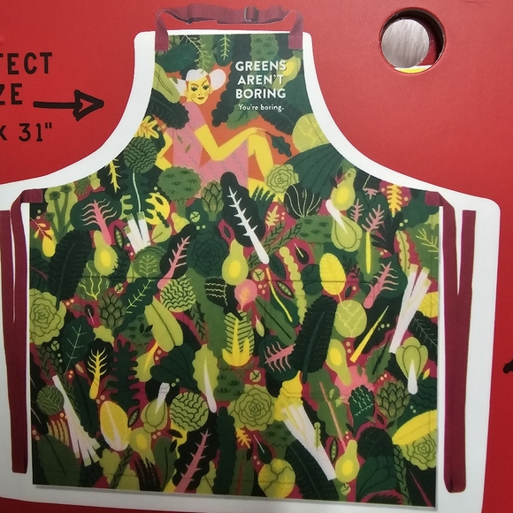 Blue Q Vegetable Greens Vegetarian Vegan Funny Themed Apron - Picture 7 of 11
